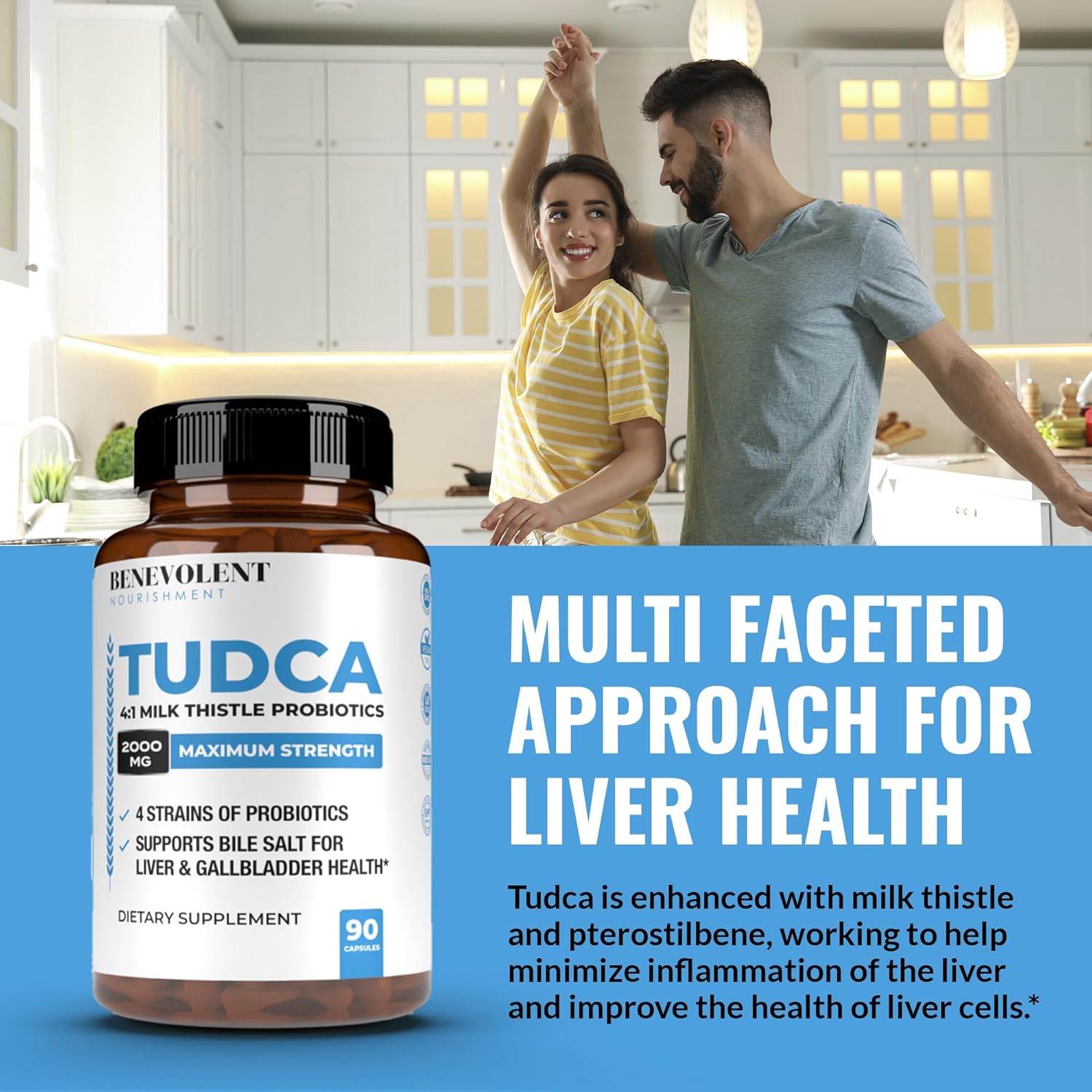 2000Mg Tudca Bile Salts Supplement Complex | Supports Liver Detox & Cleanse, Gallbladder, Gut & Kidney Health | 4:1 Milk Thistle + Probiotics For Max Absorption| Usa Made | 90 Non-Gmo V Capsules : Health & Household