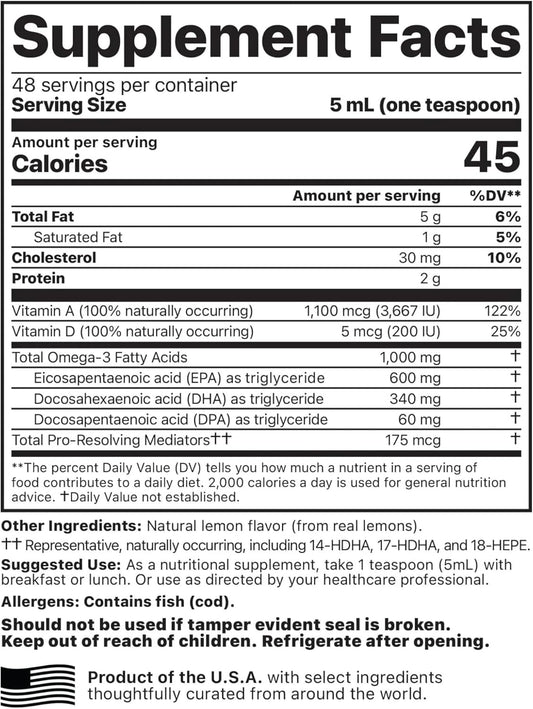 Jigsaw Health Alaskan Cod Liver Oil Liquid, 48 Servings