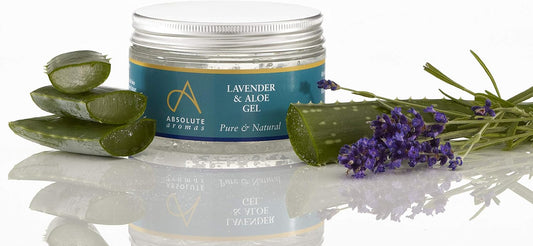 Absolute Aromas Aloe Vera & Lavender Gel 100G - Pure Aloe Vera Hydrating Face & Body Moisturiser, Natural Aloe Cream For Dry Skin, Sunburn, Acne, Soothing & Moisturising