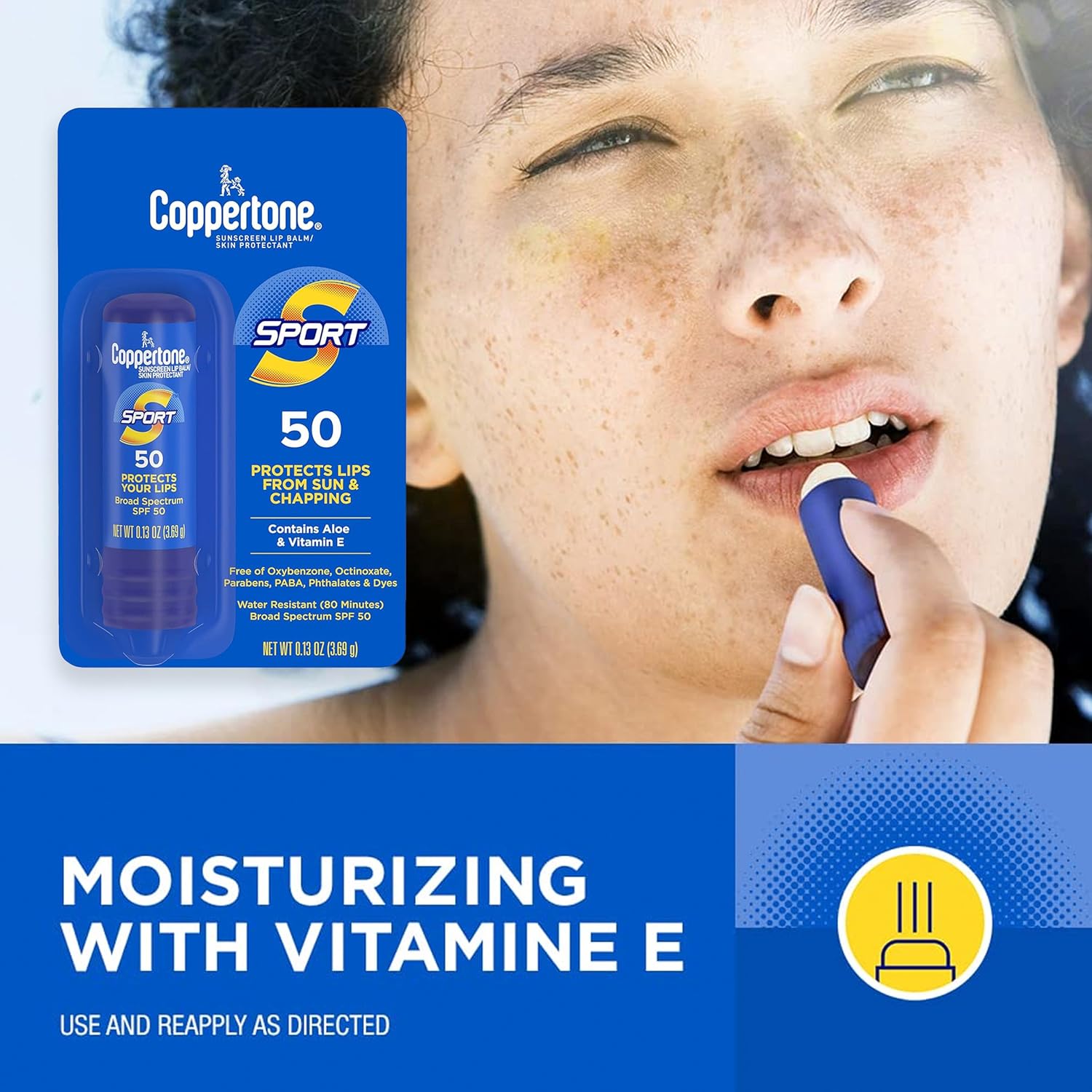 Coppertone Sunscreen Pack, Sport Spf 50 Sunscreen Lip Balm, 0.13 Oz Tube + Pure And Simple Baby Sunscreen Stick Spf 50, 0.49 Oz + Pure And Simple Kids Sunscreen Stick Spf 50, 0.49 Oz