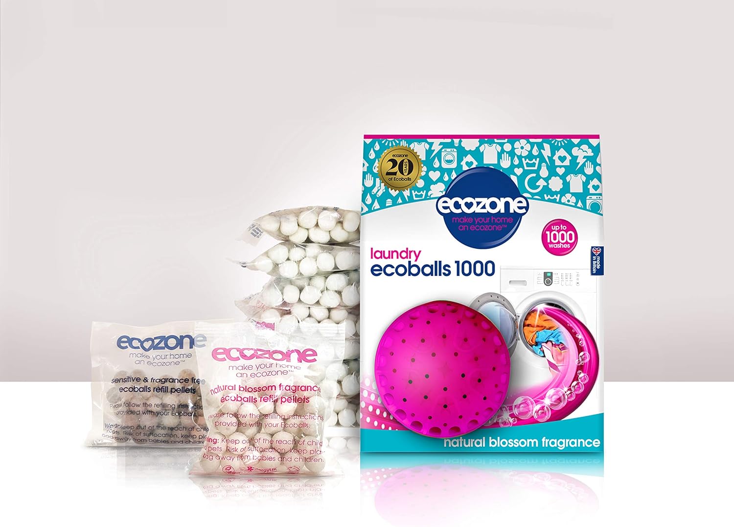 Ecozone Ecoballs Natural Blossom 1000 Washes Floral