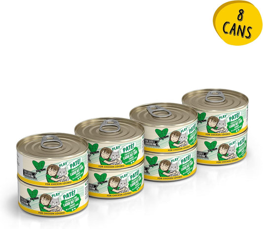 Weruva B.F.F. Play - Best Feline Friend PatƩ Lovers, Aw Yeah!, Chicken & Lamb Laugh Out Loud With Chicken & Lamb, 5.5Oz Can (Pack Of 8)
