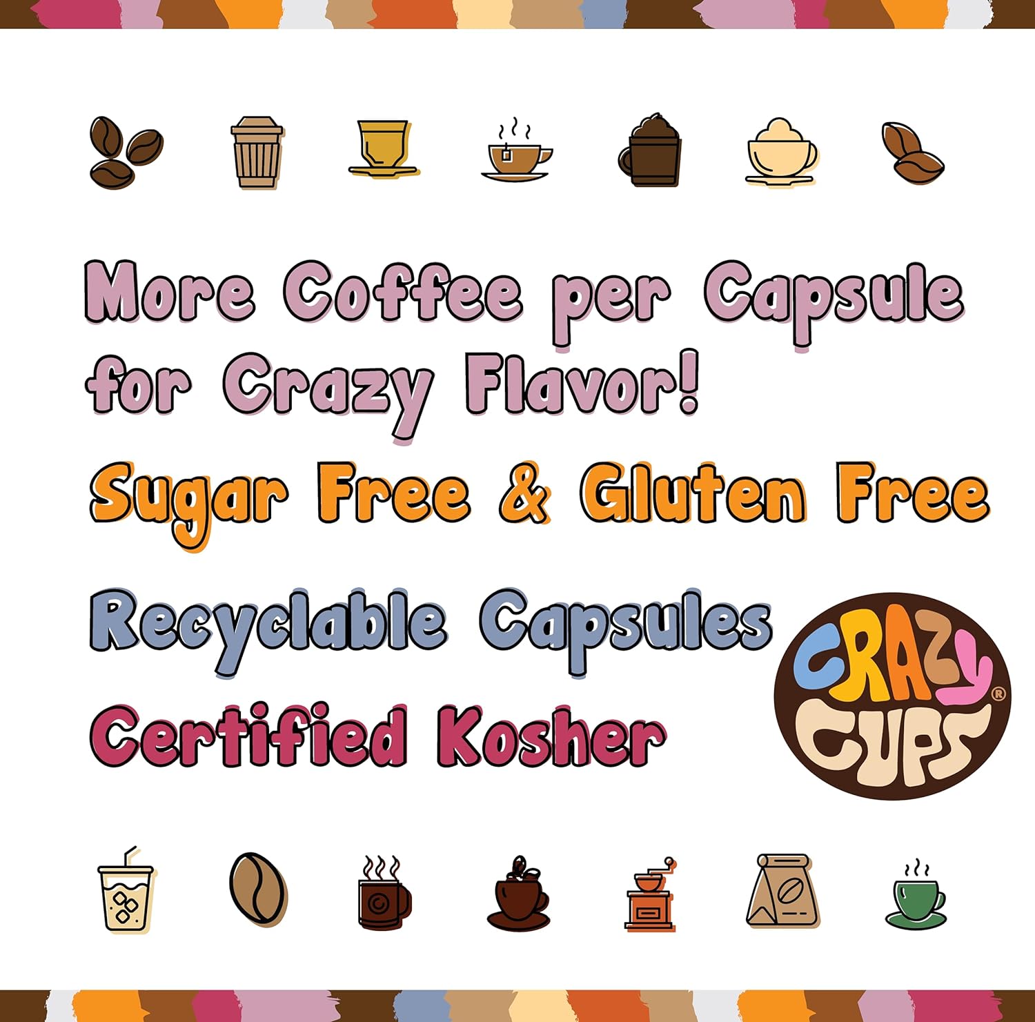 Crazy Cups Decaf Flavored Coffee Pods, Decaffeinated Cinnamon French Toast Flavored Coffee, Single Serve Hot Or Iced Medium Roast Coffee For Keurig K Cups Machines, 22 Count