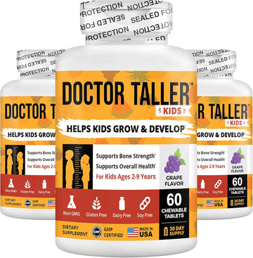 Nubest Doctor Taller - Bone Strength Formula - Supports Brain Growth And Immunity - Keto With Calcium, Vitamin D3, Vitamin K2, Amino Acids & Herbs For Children (8+) - 6 Pack | 6 Month Supply