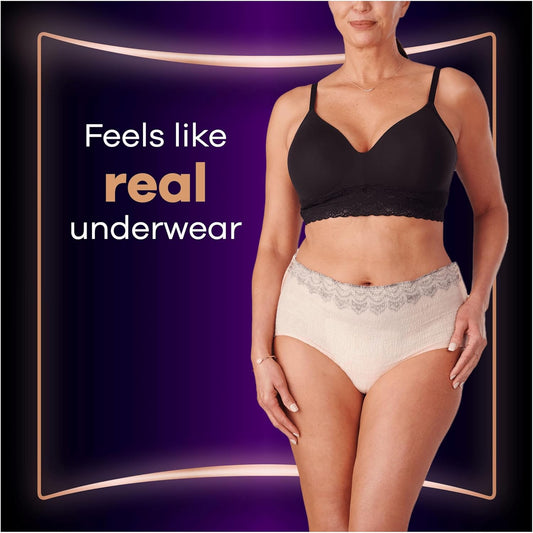 Always Discreet Boutique Incontinence Pants Women, Medium, Plus, 18 High Absorbency Pants (9 X 2 Packs), Odour Neutraliser, Softness And Protection, For Sensitive Bladder