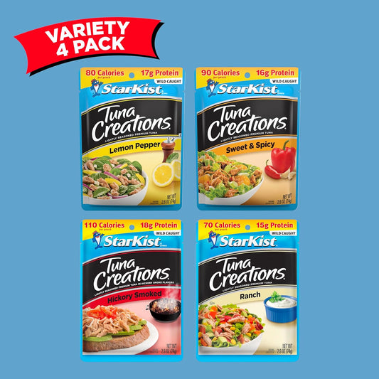 Starkist Tuna Creations, Variety Pack, 4 - 2.6 Oz Pouch (Total 10.4 Oz) (Packaging May Vary)