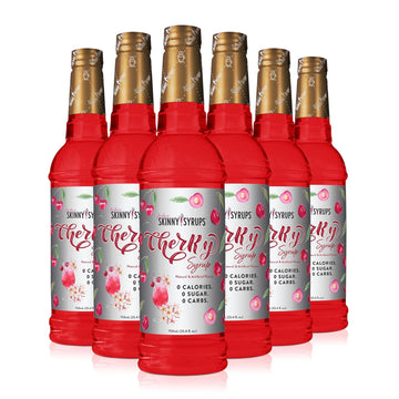 Jordan'S Skinny Mixes Sugar Free Syrup, Cherry Flavor, Fruit Flavored Water Enhancer, Drink Mix For Ice Tea, Lemonade & More, Zero Calorie Flavoring, Keto Friendly, 25.4 Fl Oz, 6 Pack