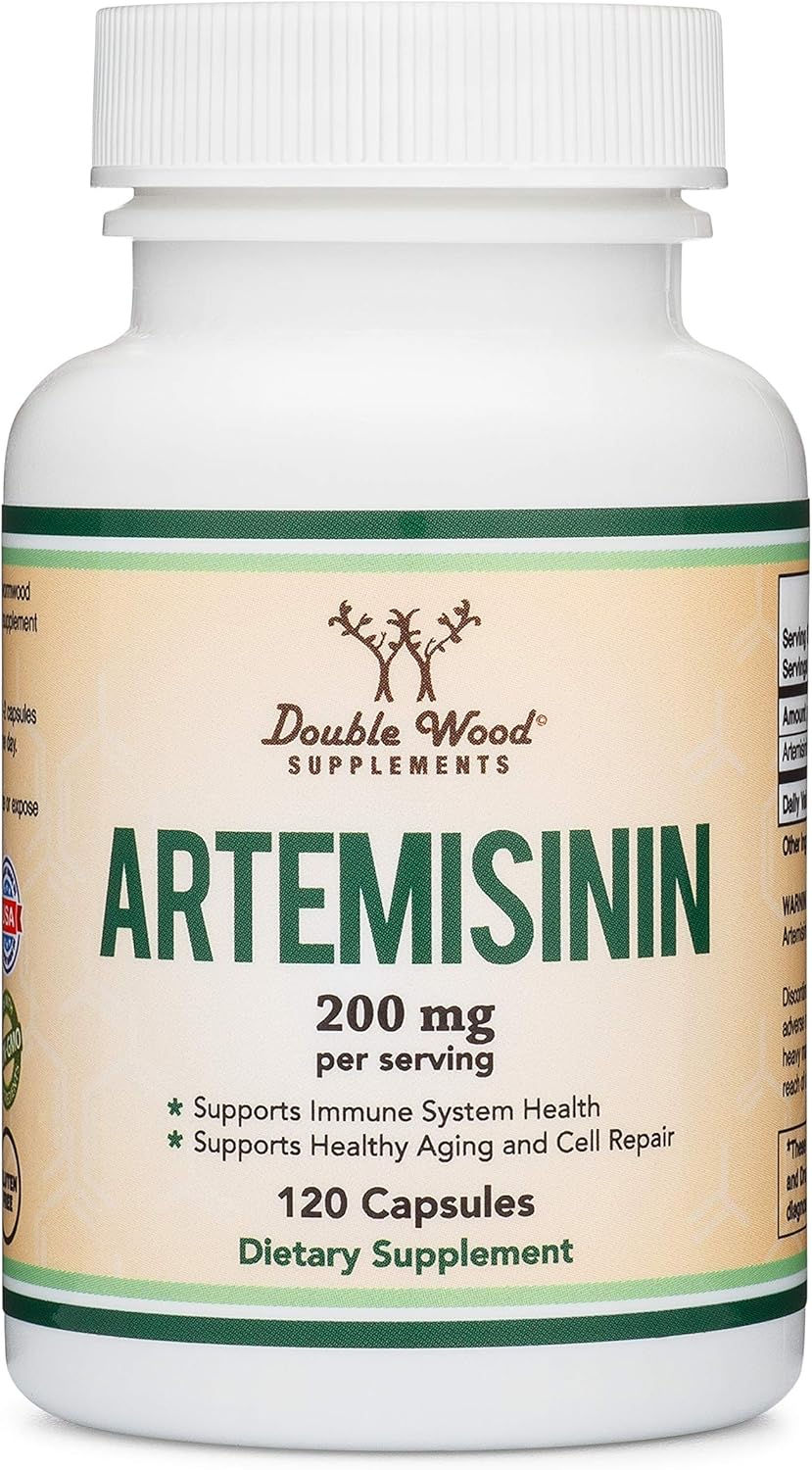 Artemisinin (Sweet Wormwood Cleanse)(Artemisia Annua) 200mg Per Serving, 120 Capsules (Two Month Supply) Vegan Safe, Non-GMO, Gluten Free (Immune Support) by Double Wood : Health & Household