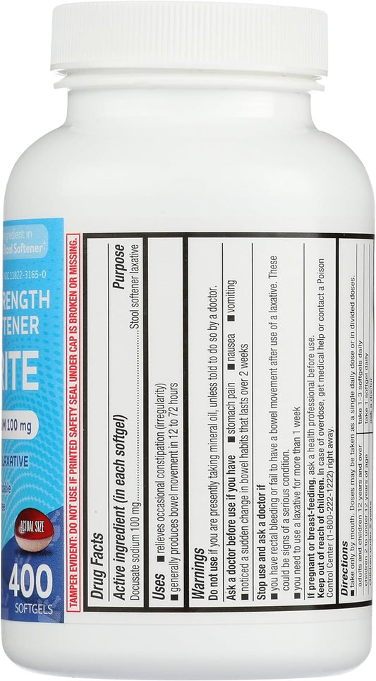 Rite Aid Col-Rite Stool Softener With Laxative Softgels, 100Mg - 400 Count | Constipation Relief