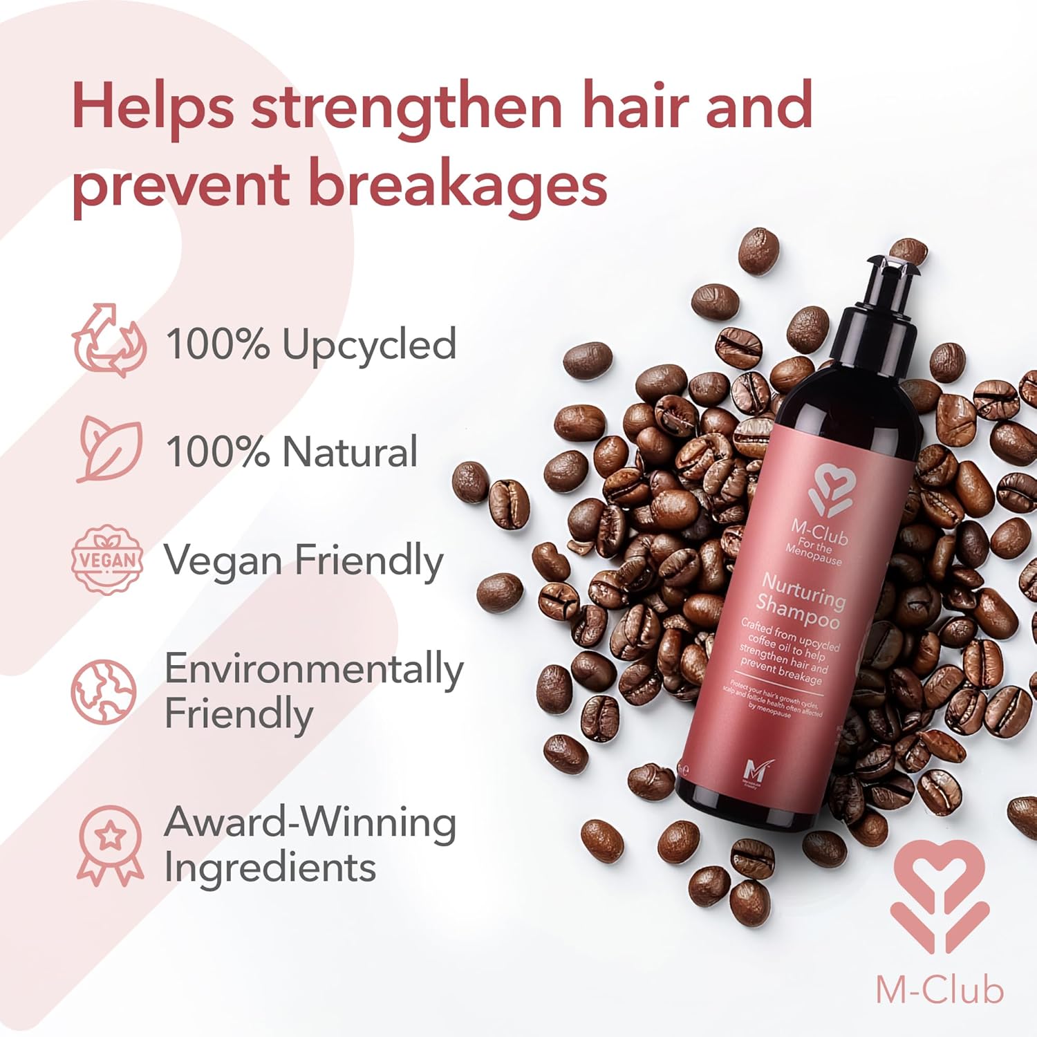 M-Club Menopause Shampoo & Conditioner Duo Pack - For Women Strengthens & Hydrates Menopause Hair – Made From Upcycled Coffee Oil Shampoo Conditioner for Menopausal Hair - Vegan Eco Formula – 2x 250ml : Amazon.co.uk: Beauty