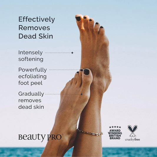 Beautypro Foot & Callus Peel Natural Exfoliating Socks Dead Dry Skin Remover Peeling Foot Mask Repair Cracked Heels Vegan For Soft Feet Multi Award Winning Brand