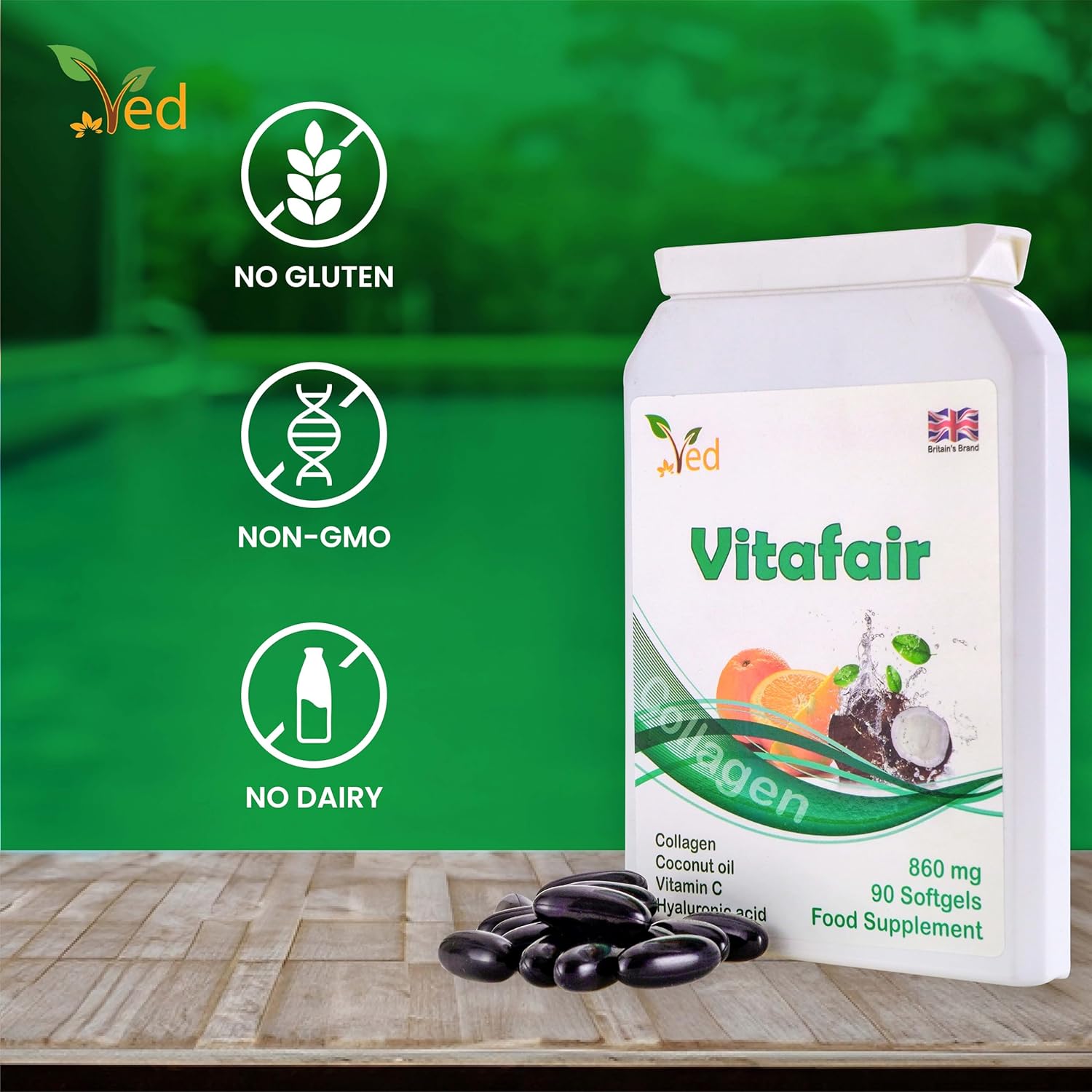 Vitafair Collagen Plus Coconut Oil, Vitamin C, hyaluronic Acid, 860 Mg 90 Vitafair Blend of Collagen, Coconut Oil, Vitamin C& Hyaluronic Acid, Support The Condition of Your Skin, 860 mg 90 Soft Gel : Amazon.co.uk: Health & Personal Care
