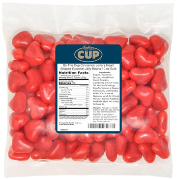 By The Cup Cinnamon Lovers Heart Shaped Gourmet Jelly Beans 10 Oz Bulk