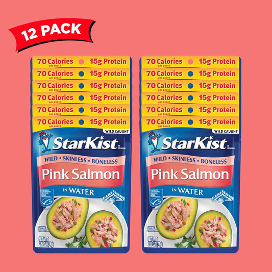 Starkist Wild Pink Salmon - Boneless, Skinless - 2.6 Oz Pouch (Pack Of 12)