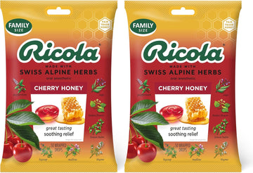 Ricola Cherry Herbal Cough Suppressant Throat Drops, 50Ct Bag (Pack Of 2)