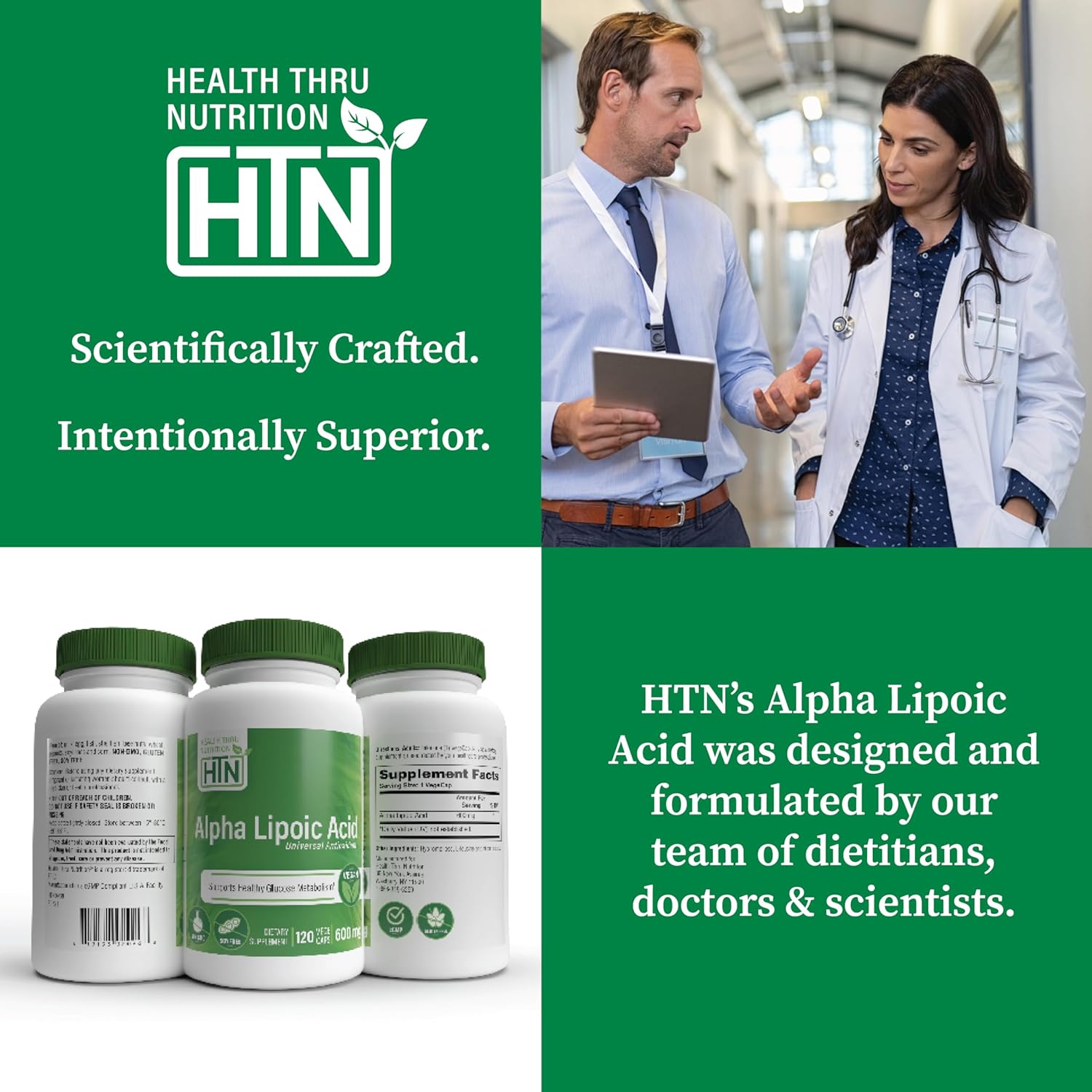 Health Thru Nutrition Alpha Lipoic Acid 600Mg 120 Servings | Certified Vegan | Universal Antioxidant | Non-Gmo, 3Rd Party Tested, Hypoallergenic, Gluten Free, Soy Free Ala Capsules : Health & Household