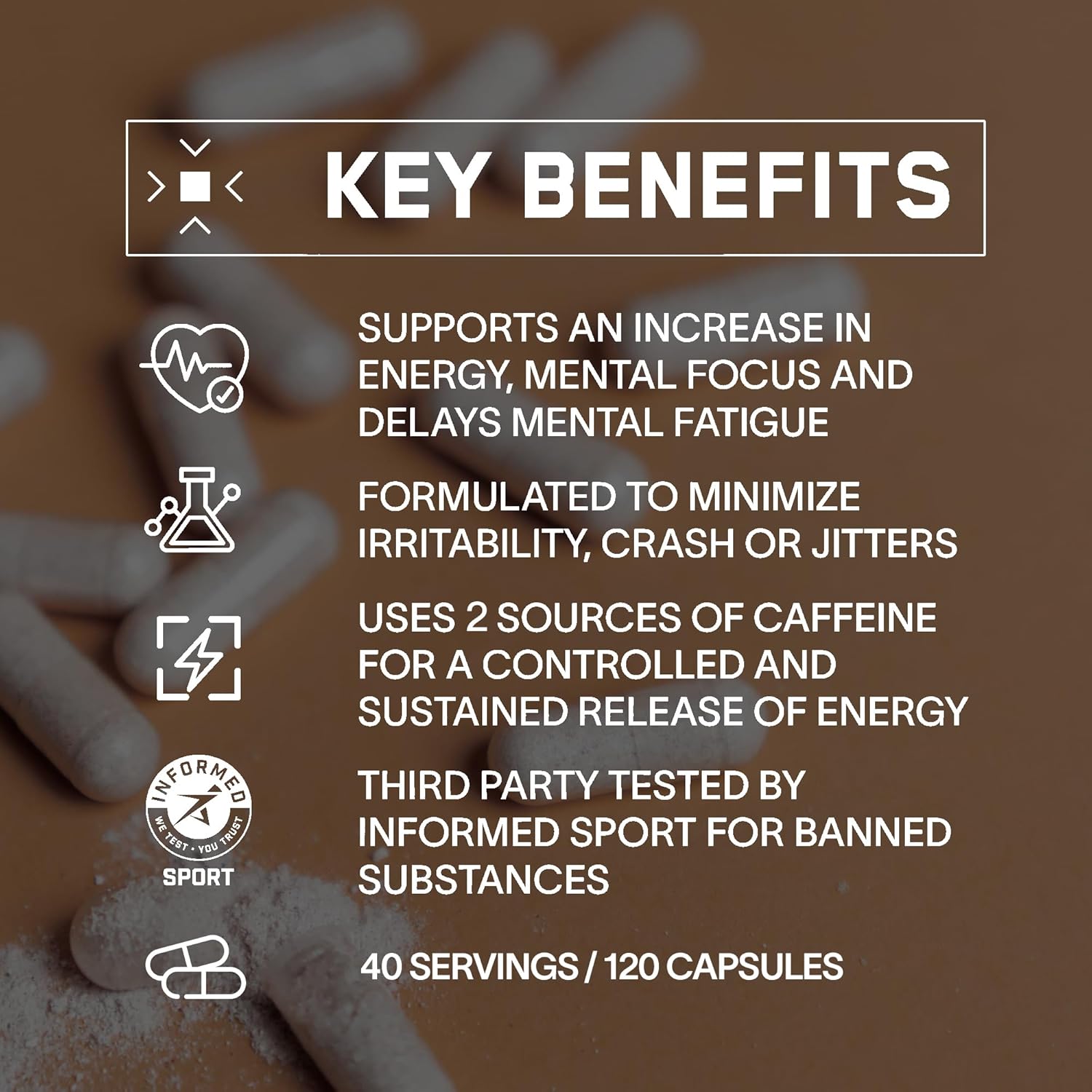 BARE PERFORMANCE NUTRITION BPN in-Focus Brain Supplement for Memory & Focus Caffeine Pills, 1g of L Tyrosine per Serving + Alpha GPC, 40 Servings, Gluten Free + Vegan : Health & Household