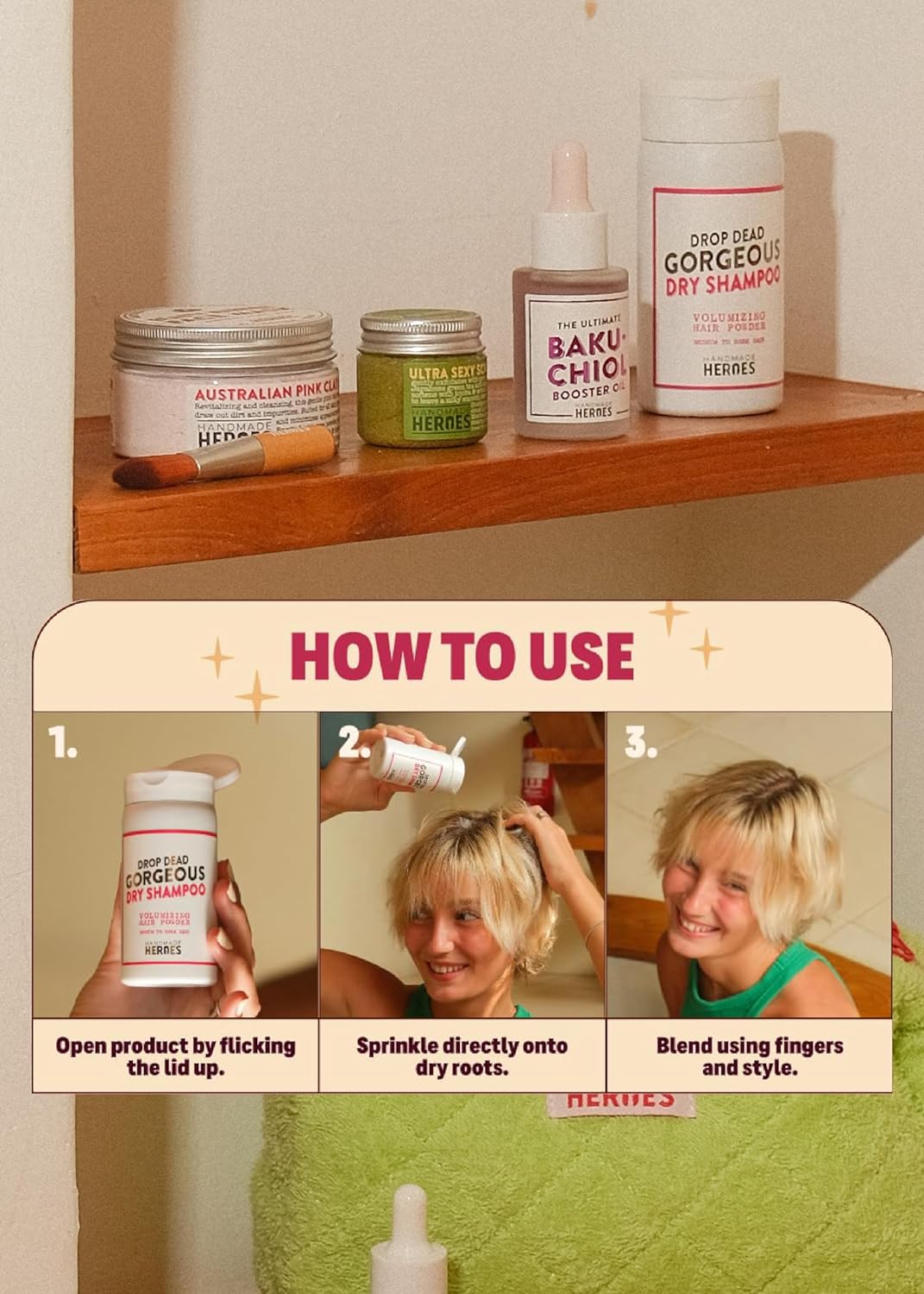 Handmade Heroes Save 15% Volumizing Hair Powder Dry Shampoo and Cuticle Oil for Strengthening Nails and Cuticles : Beauty & Personal Care