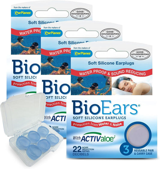 Bioears Soft Silicone Earplugs Multi Pack (3 Pack (9 Pairs))