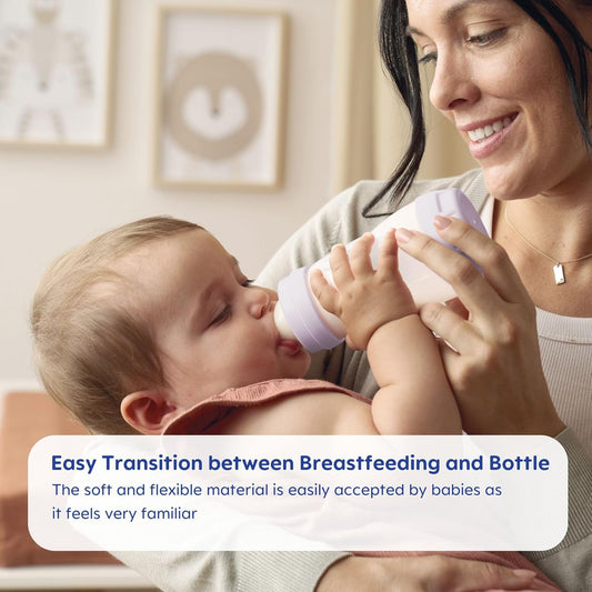 Mam Bottle Nipples Mixed Flow Pack - Slow Flow Nipple Level 1 And Medium Flow Nipple Level 2, For Newborns And Older, Skinsoft Silicone Nipples For Baby Bottles, Fits All Mam Bottles, 4 Pack