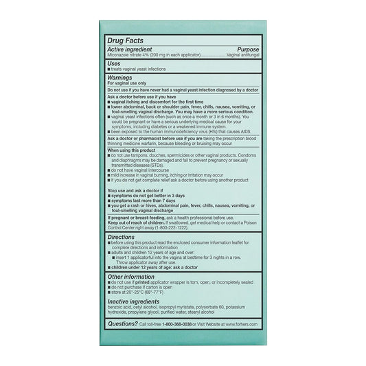 Hers Miconazole 3 Day Yeast Infection Treatment - Treats Vaginal Itching, Burning, Discharge - Yeast Infection Antifungal Ointment With Applicators - 0.18 Oz
