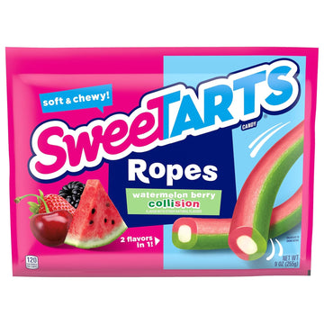 Sweetarts Ropes, Candy, Watermelon Berry Collision, Soft And Chewy, Back To School Sweet Treat, 9 Oz