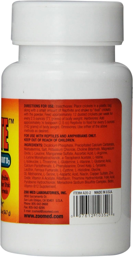 Zoo Med Reptivite, Without Vitamin D3, 2-Ounce,Black
