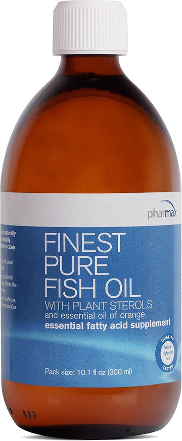 Pharmax Finest Pure Fish Oil | With Plant Sterols And Essential Oil Of Orange To Support Optimal Cardiovascular Health | 10.1 Fl. Oz