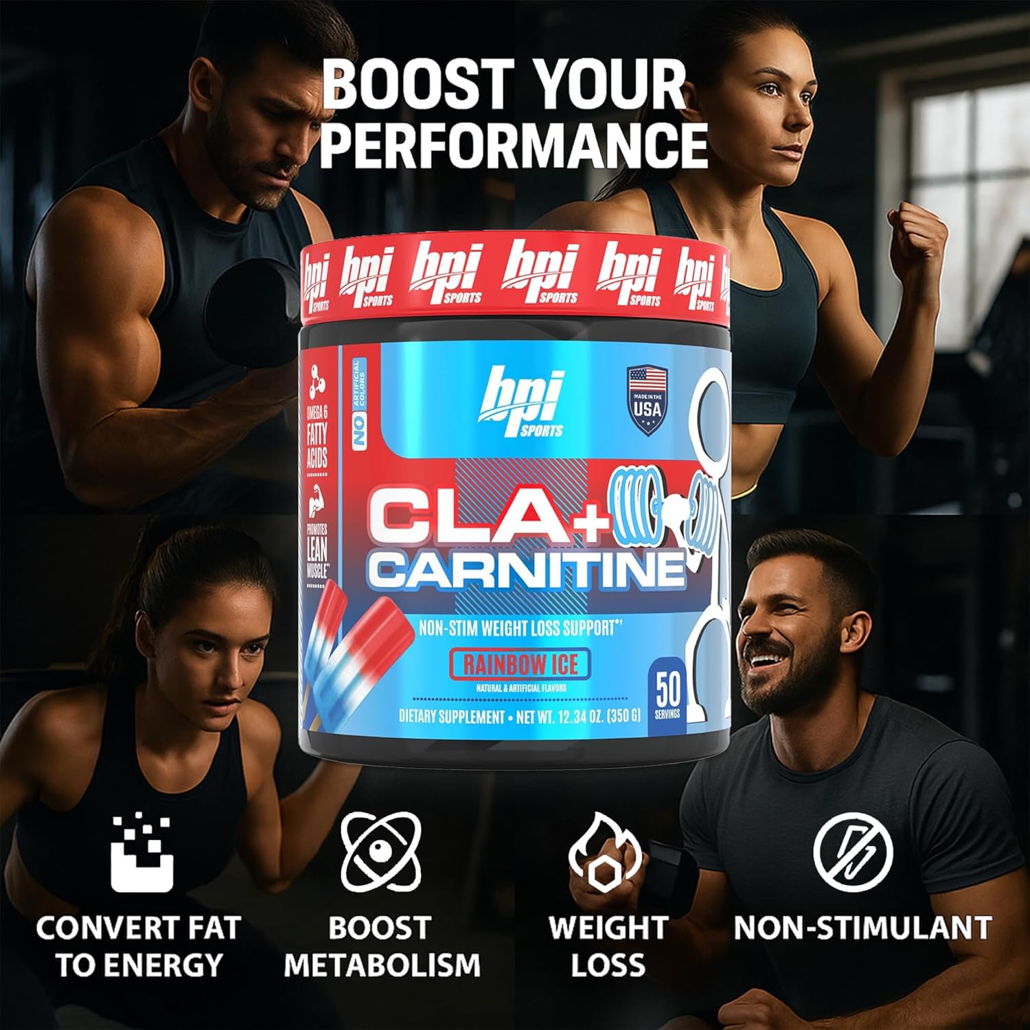Bpi Sports Cla + Carnitine Powder – Non Stimulant Fat Burner For Weight Loss, Metabolism & Lean Muscle – Caffeine Free – Fruit Punch – 50 Servings – 12.34 Oz : Health & Household