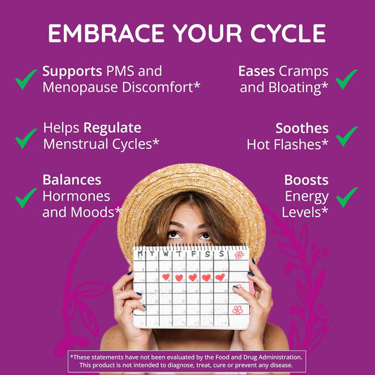Happy Healthy Hippie Hormone Balance For Women - Pms Support Supplement & Menopause Supplements For Women | Mood Support, Bloating Relief, Pmdd | Black Cohosh, Chasteberry Supplement For Women, 60 Ct