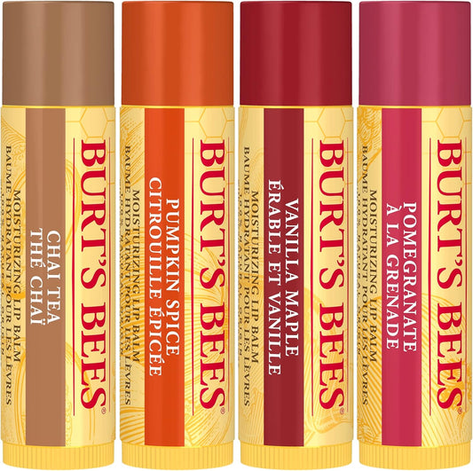 Burt'S Bees Lip Balm Gift Set, Beeswax, Honey & Pomegranate Lip Balms, Trio Tin In Reusable Keepsake Tin, 3X4.25G