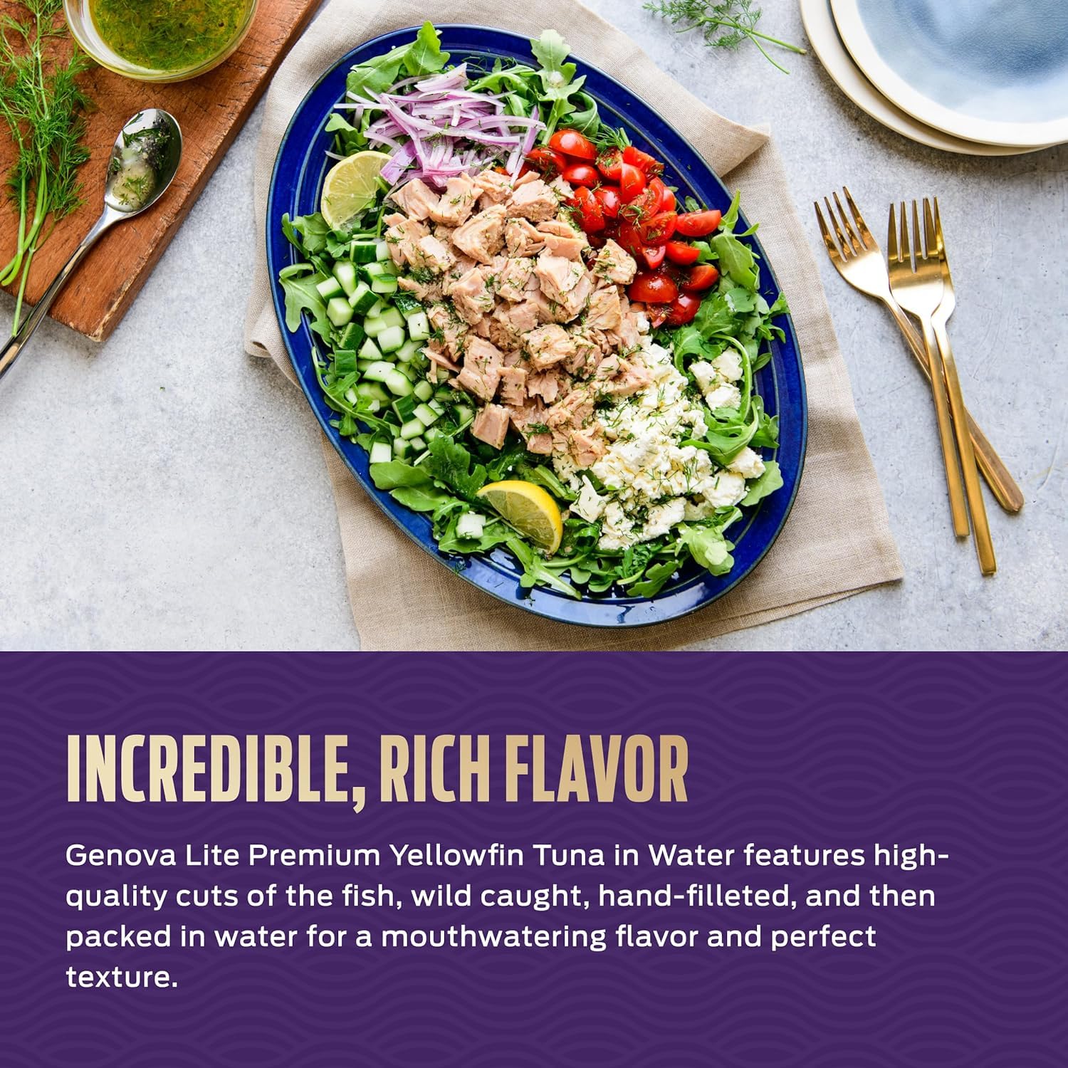 Genova Premium Yellowfin Tuna in Water with Sea Salt, Wild Caught, Solid Light, 5 oz. Can (Pack of 12) : Grocery & Gourmet Food