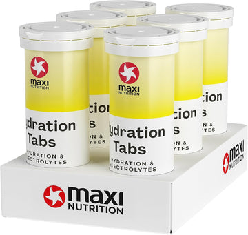 Maxinutrition Hydration Tabs, Lemon Lime, Zero Sugar| Effervescent Electrolyte Tablets| For Improved Hydration And Recovery | Suitable For Vegans And Vegetarians | 6 X10 Tablets (6 Pack)