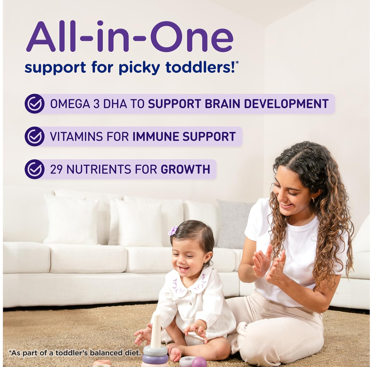 Enfagrow Premium Gentlease Toddler Nutritional Drink, Made With Real Milk, Designed To Ease Fussiness, Gas & Crying, Brain-Building Omega-3, Nutrients For Growth & Immune Support, Powder Can, 29.1 Oz