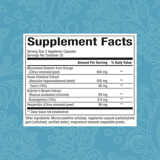 WomenSense VeinSense by Natural Factors, Beauty Supplement to Support Healthy Veins and Beautiful Legs, Vegan, Non-GMO, 60 capsules (20 servings)