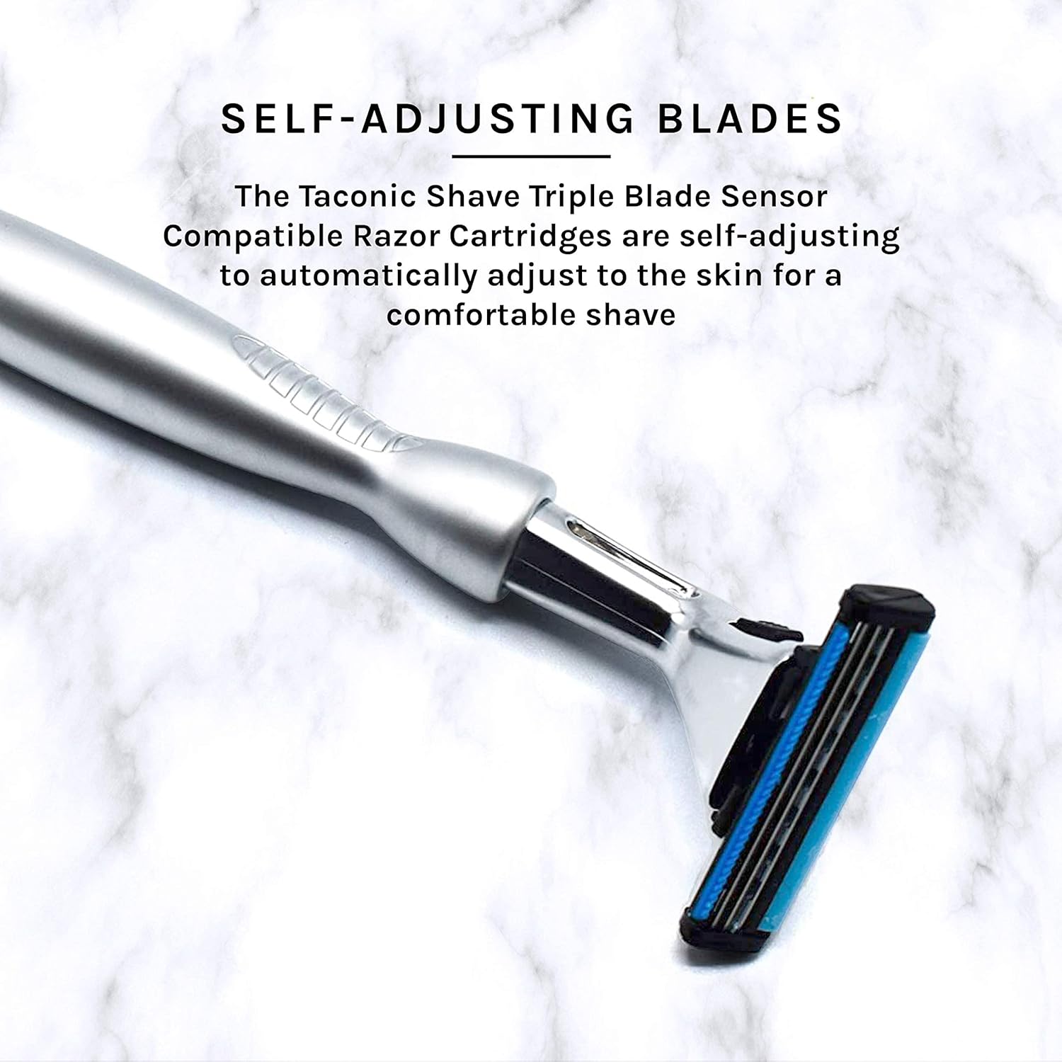 Taconic Shave, Gillette Sensor & Sensor Excel Compatible Heavyweight Triple Blade Pivot Head Razor, Includes 1 Preloaded Blade - Delivers A Smooth, Close & Comfortable Shave : Beauty & Personal Care