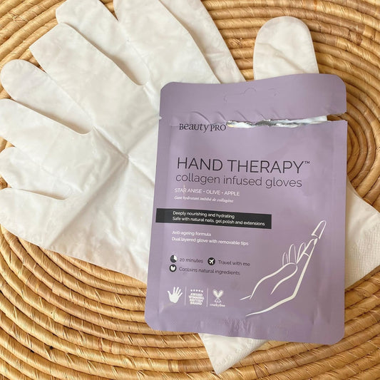Beautypro Hand Therapy Hand Mask Moisturising Gloves Anti-Ageing Treatment Dry Cracked Hand Removeable Tips Safe With Natural Gel & Extensions Nails Skincare Award Winning Brand