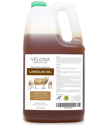 velona Lanolin Oil USP Grade 7 lb | 100% Pure and Natural Carrier Oil | Refined, Cold pressed | Skin, Hair, Body & Face Moisturizing | Use Today - Enjoy Results
