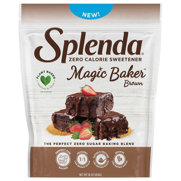Splenda Magic Baker Brown Zero Calorie Plant Based Granulated Baking Blend With Stevia, Erythritol And Allulose β Zero Sugar, Keto Friendly, 1Lb (16 Oz) Pouch (Pack Of 1)