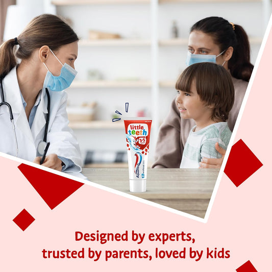 Aquafresh Little Teeth 3-5 Years, Kids Toothpaste, Gently Strengthens And Protects Little Teeth, Multipack 4 X 75Ml