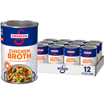 Swanson 100% Natural, Gluten-Free Chicken Broth, 14.5 Oz Can (Pack Of 12)