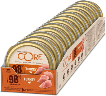 Wellness Core 98% Turkey, Wet Cat Food, Pate, Grain Free, Protein-Rich, 12 X 85G10881