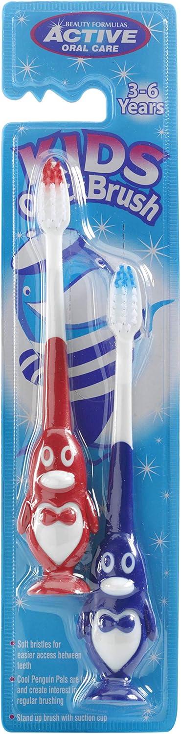 Beauty Formulas Active Oral Care Kids Penguin Quick Brush 2-Pieces, Assorted