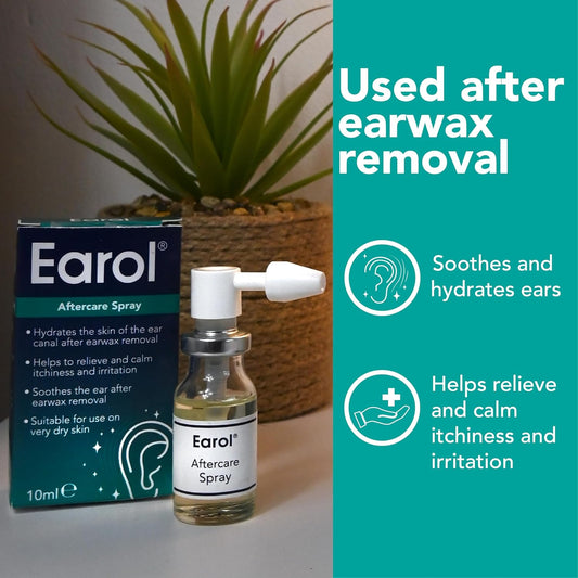 Earol Aftercare Ear Spray, Soothes And Hydrates The Ear After Ear Wax Removal, Prevents Itchiness And Irritation, 1 Pack Of 10Ml Metered Dose Spray