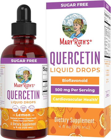 Maryruth Organics Quercetin Liquid Drops | Sugar Free | Liquid Quercetin 500Mg For Adults & Kids | Cardiovascular Health For Adults | Bioflavonoid | Vegan | Non-Gmo | Gluten Free | 4 Fl Oz