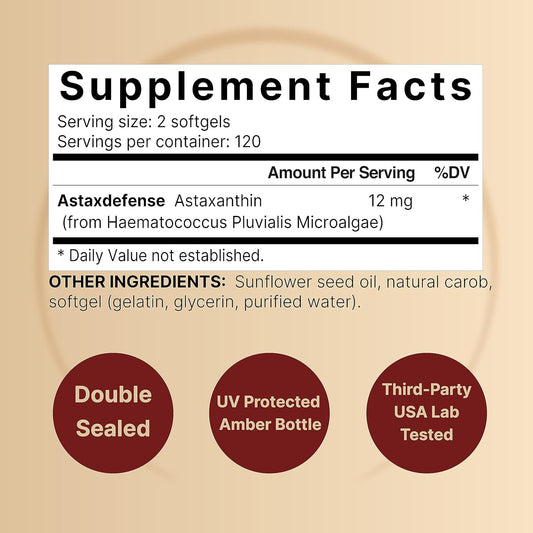 Naturebell Astaxanthin 12Mg, 240 Softgels, Made With Astax (Max Strength From Microalgae), Natural Antioxidant For Skin & Eye Health – Non-Gmo & No Gluten, 4 Month Supply