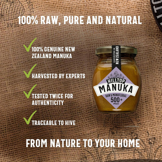 Hilltop Honey - Manuka Mgo 500+ - Monofloral - New Zealand - 225G