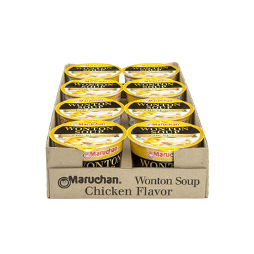 Maruchan Microwavable Bowl Wonton Chicken Flavor, Pack Of 8