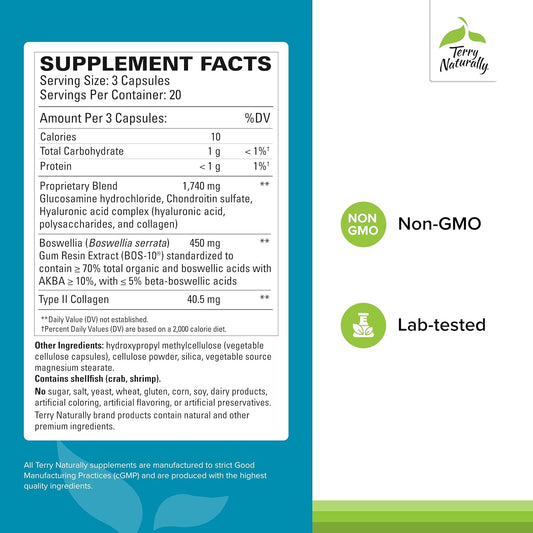 Terry Naturally Be Mobile - 60 Capsules - Joint Support Supplement - With Type Ii Collagen, Glucosamine, Chondroitin, Hyaluronic Acid & Boswellia - Non-Gmo, Gluten Free - 20 Servings