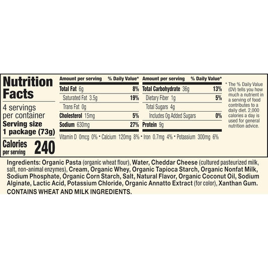 Annie'S Classic Cheddar Deluxe Rich And Creamy Mac And Cheese With Organic Pasta, Made With Real Cheese, Dinner Side Or Snacks, 4 Cups, 10.4 Oz